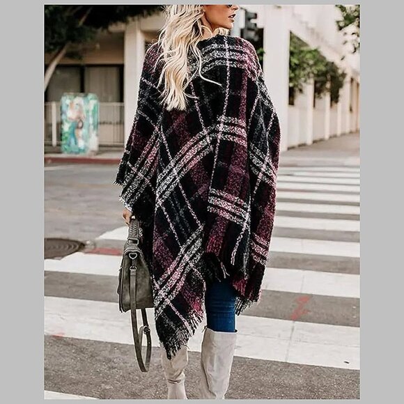 Silk Feeling Scarf Medium Square Satin Head Wave Wine Red - Picture 3 of 6